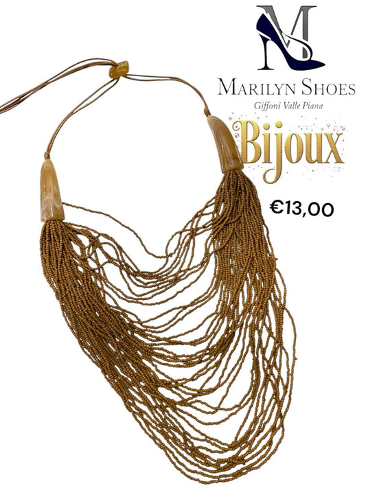 Collana Mille fili legno